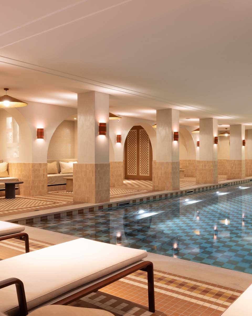 The indoor pool at the hotel grand coeur latin hotel in paris france