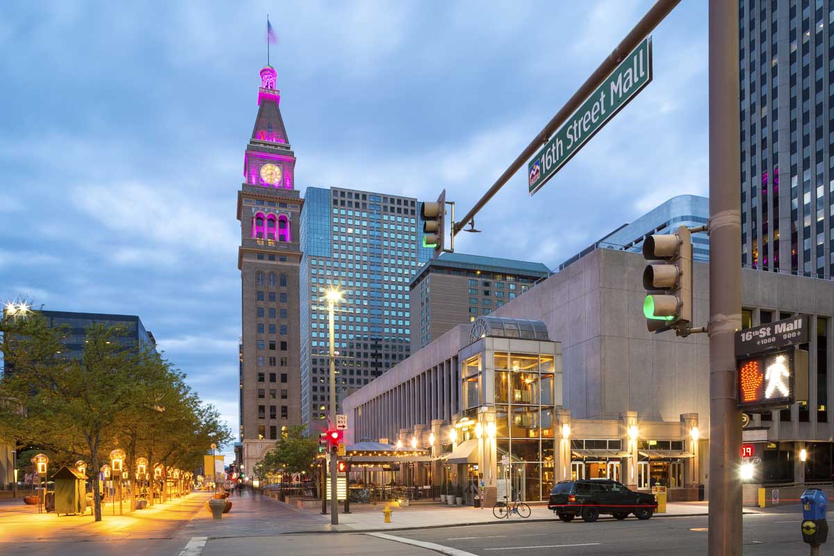 The start of the 16th Street Mall in Denver Colorado