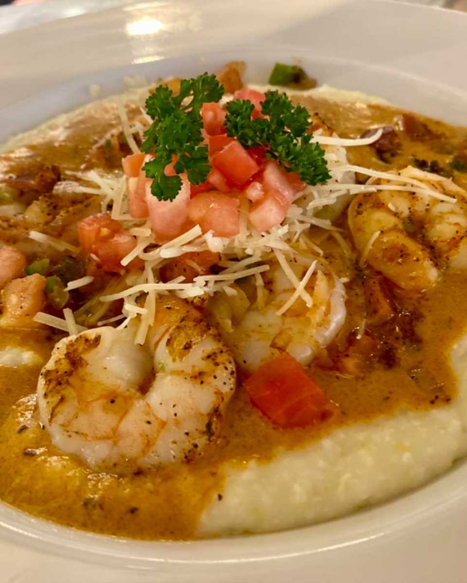 Toast All Day shrimp and grits in Savannah Georgia
