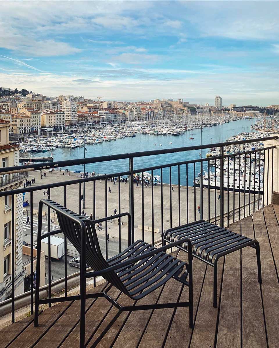 View from the balcony at the New Hotel Opera in Paris France
