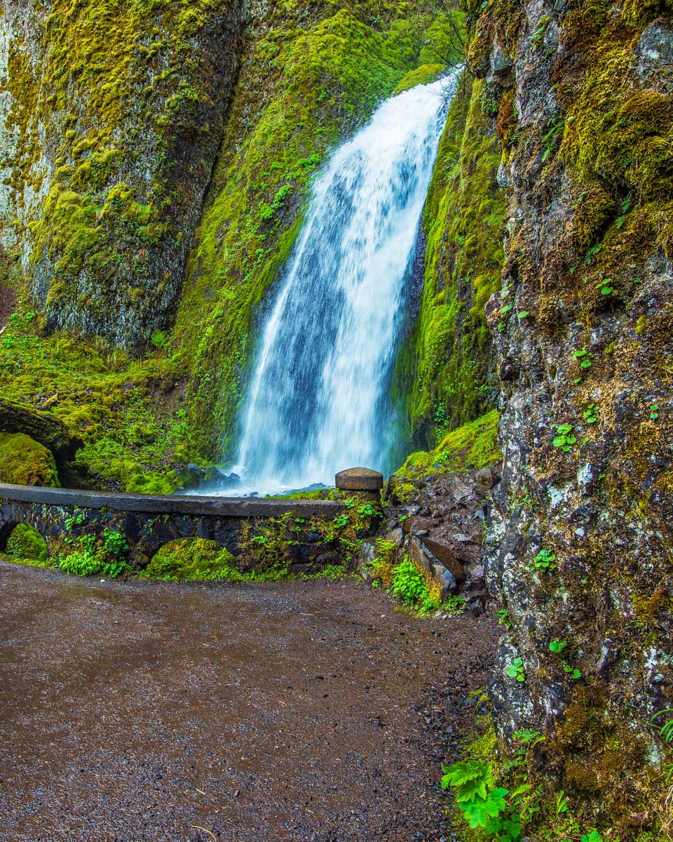 Wahkeena Falls seen on an ebike tour from Portland Oregon