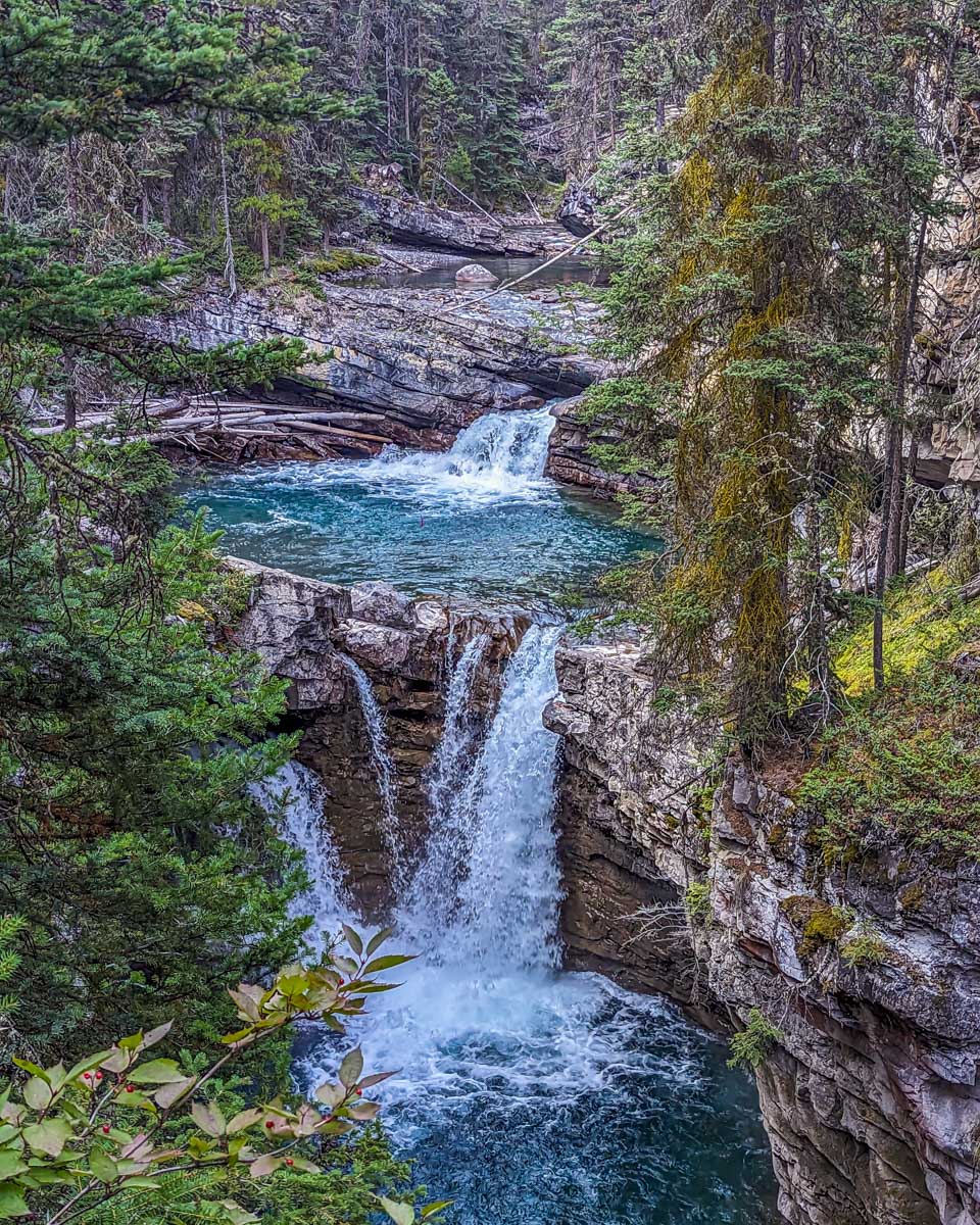 Waterfall-at-Johnston-Canyon-in-Banff-National-Park from Banff Alberta