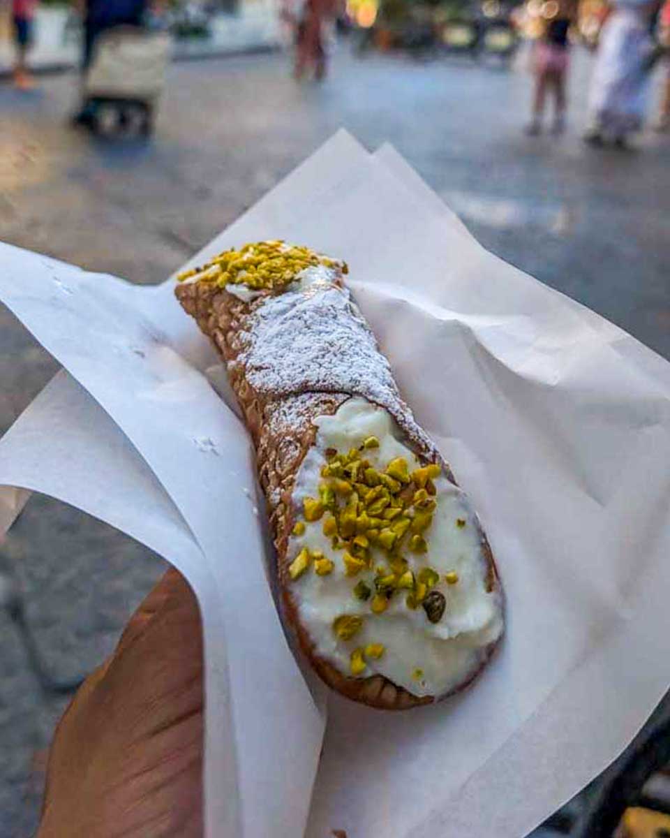 A-cannoli-eaten-on-a-food-tour-in-Montreal Quebec