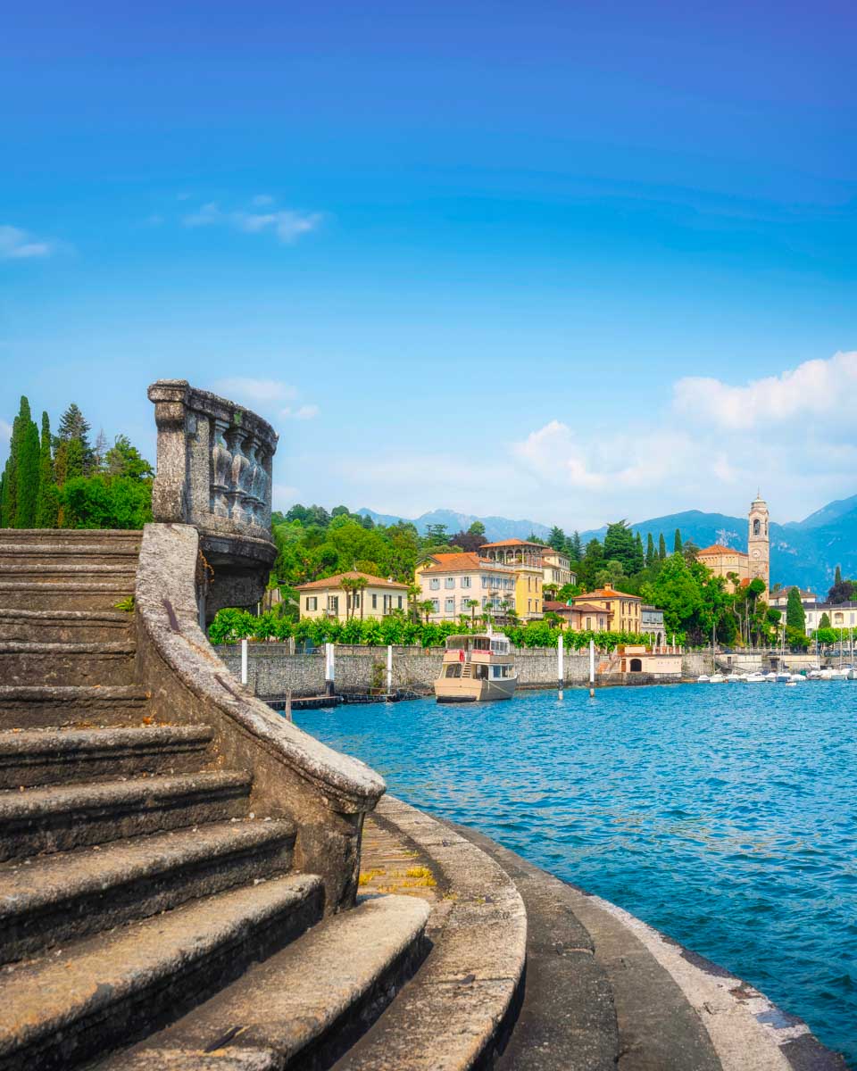A staircase in Tremezzo on Lake Como Italy