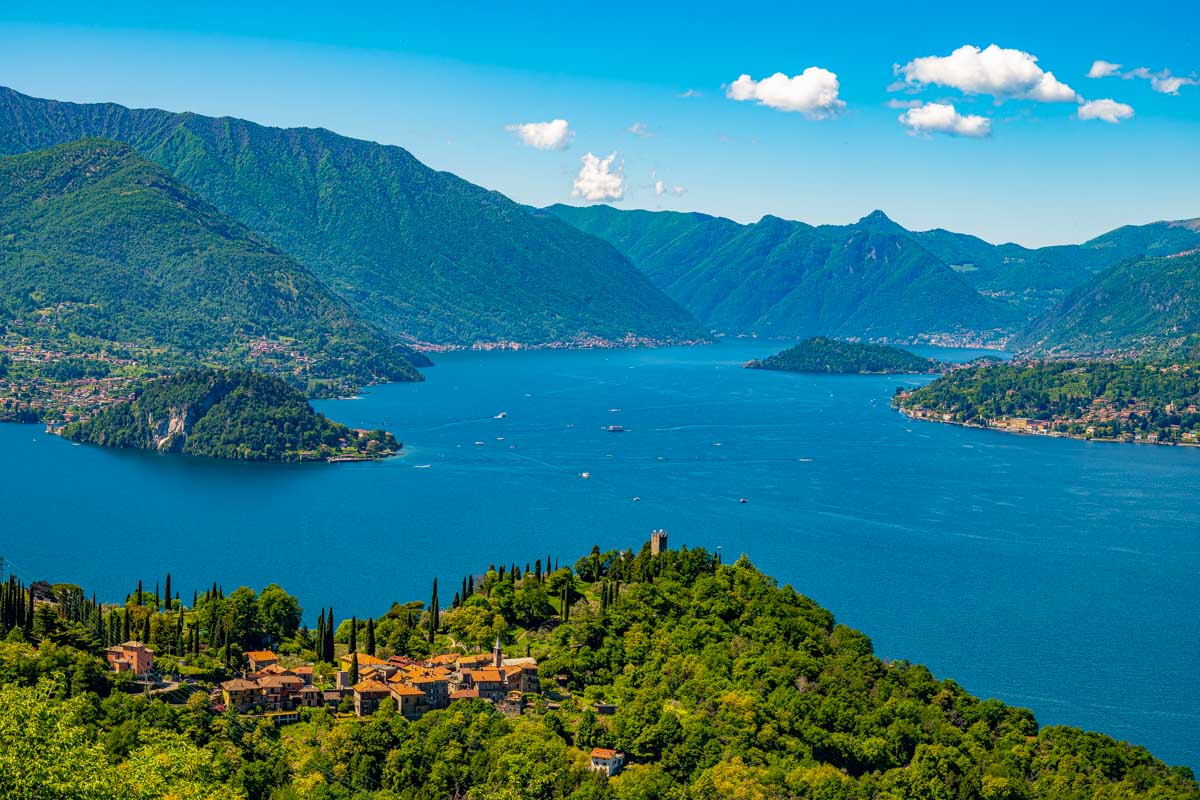 Aerial view of Lake Como Italy