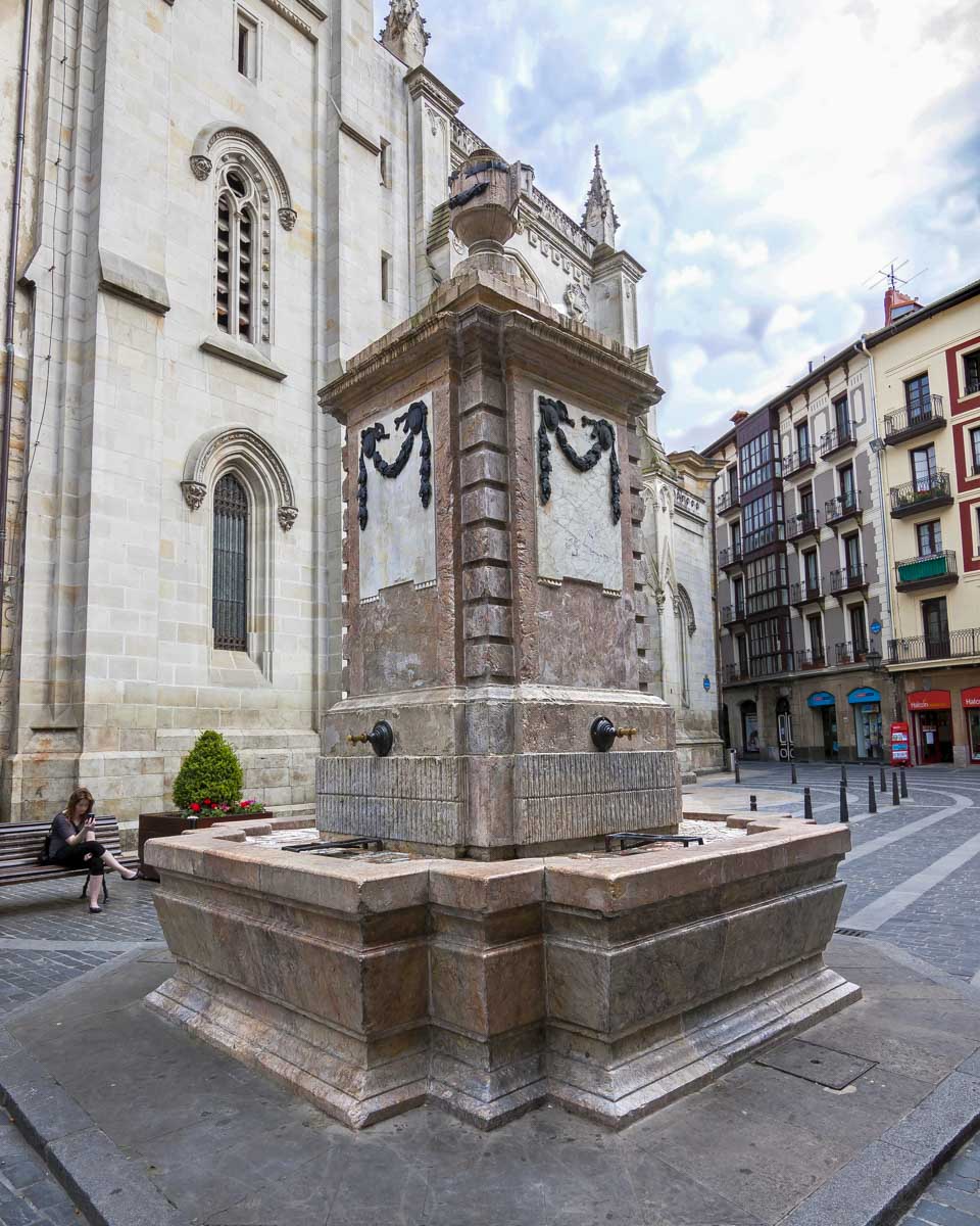 An old monument in Casco Viejo Bilbao Spain