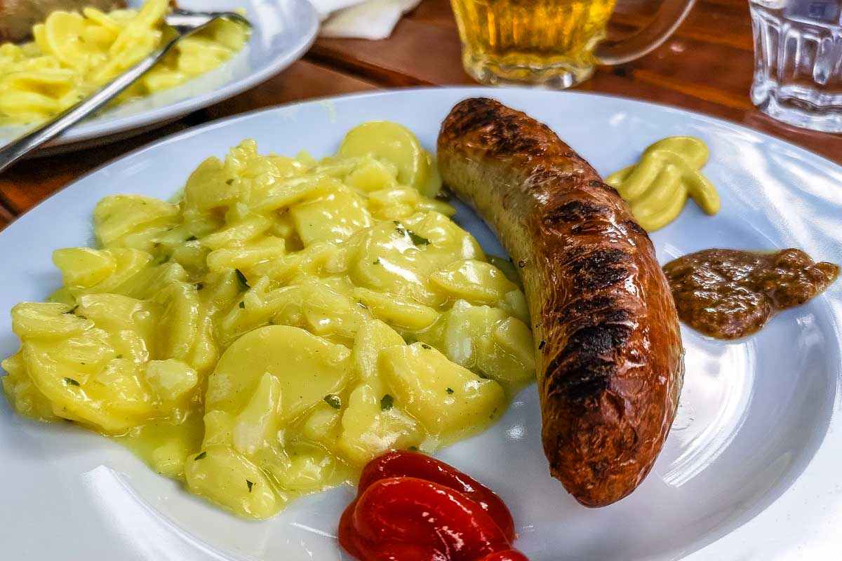 Bratwurst eaten in Zurich Switzerland