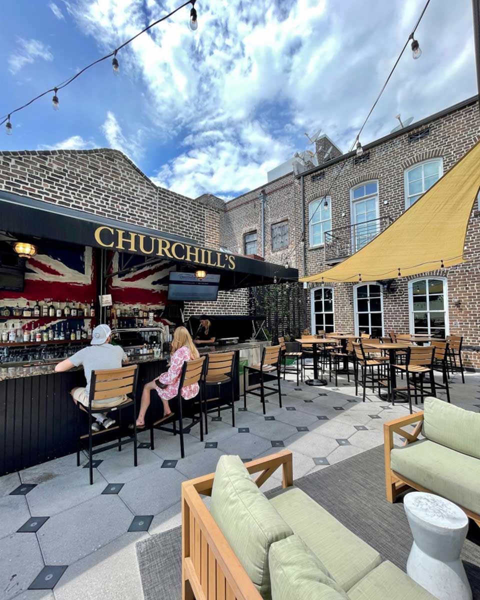 Churchill's Savannah patio in Savannah Georgia