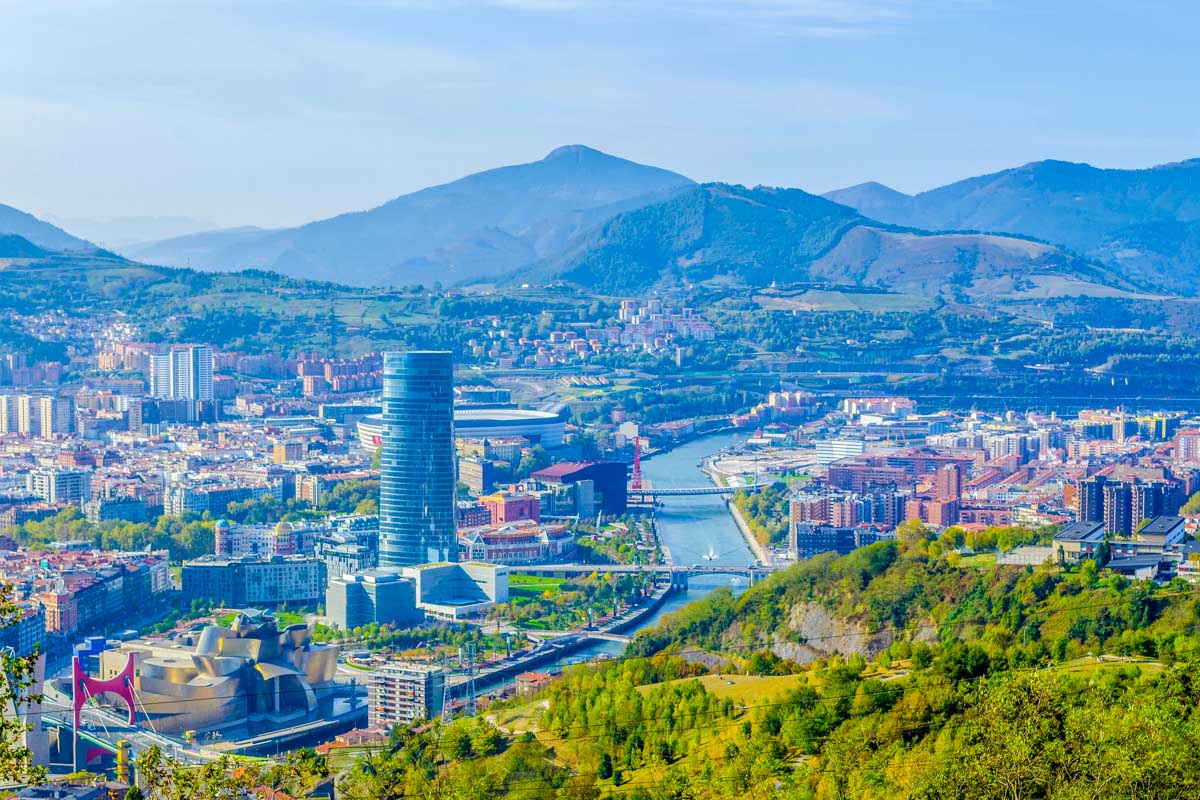Cityscape view of Bilbao Spain