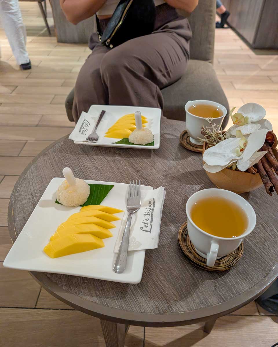 Fresh mango served at Let's Relax Spa in Bangkok Thailand