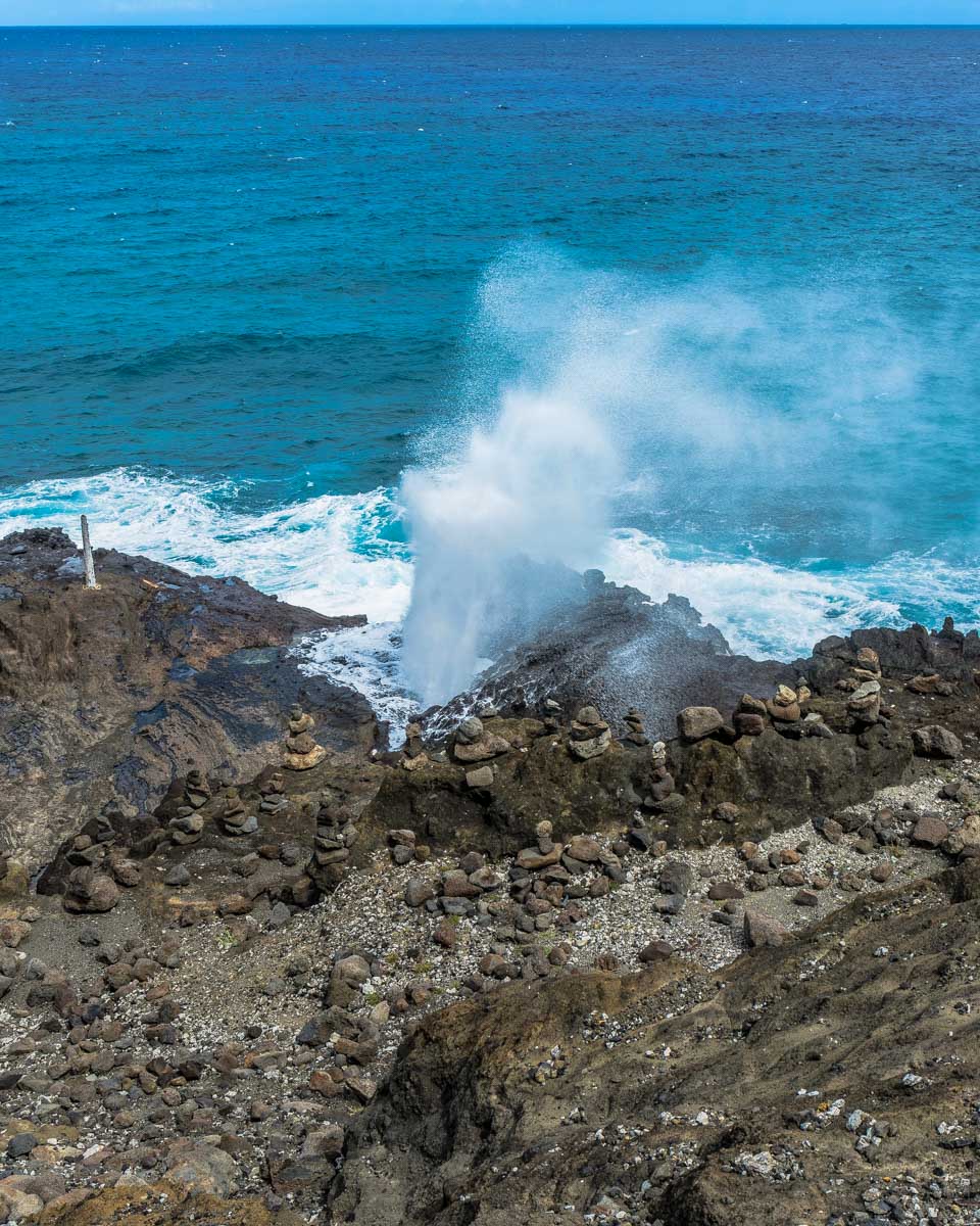 Halona Blowhole seen on a tour from Honolulu Oahu Hawaii