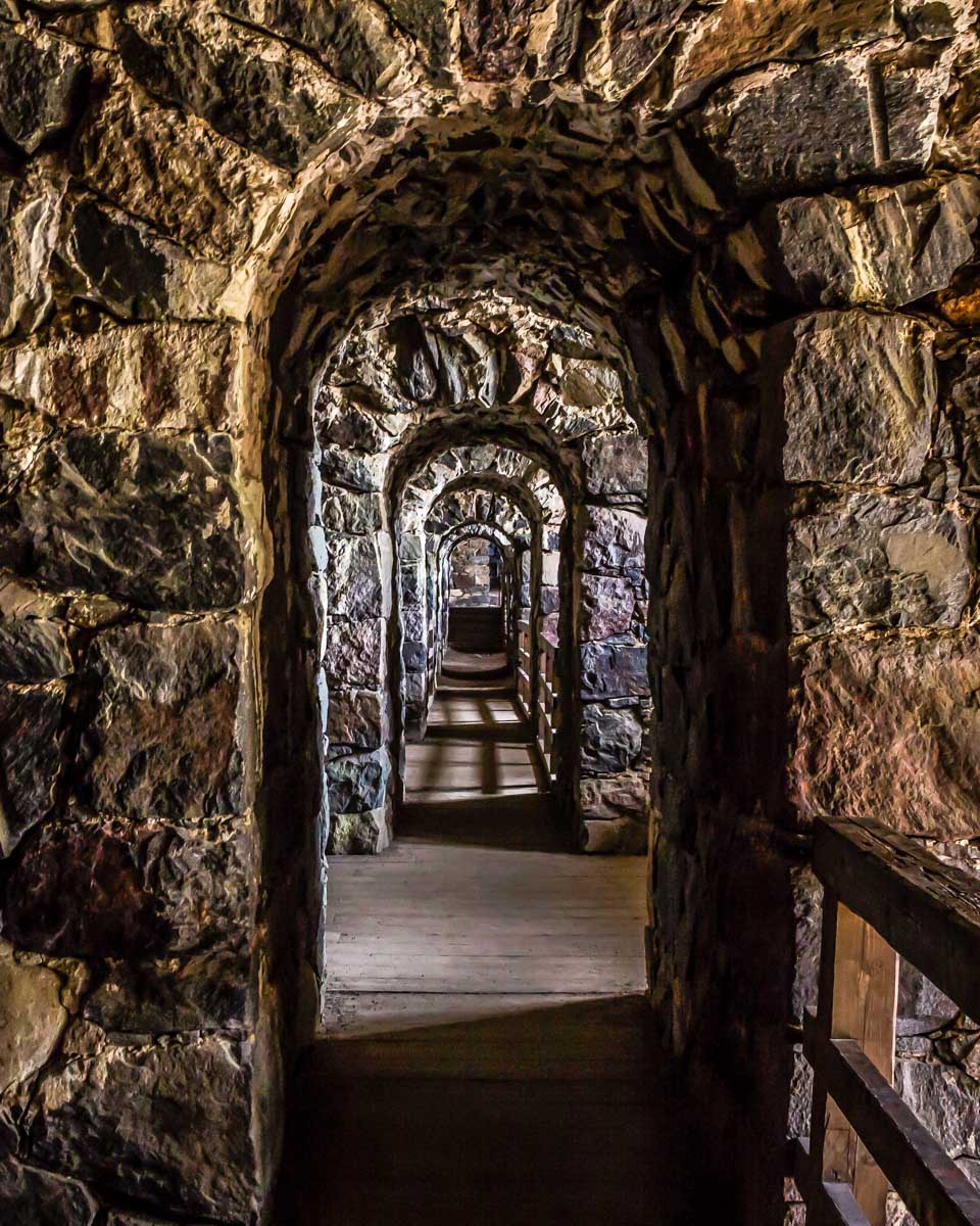 Inside Suomenlinna Fortress on a tour of Helsinki Finland