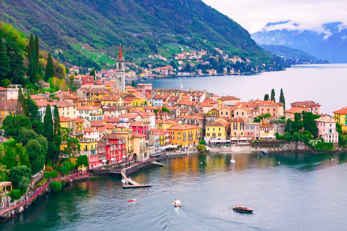 Italian village of Varenna in Lake Como Italy