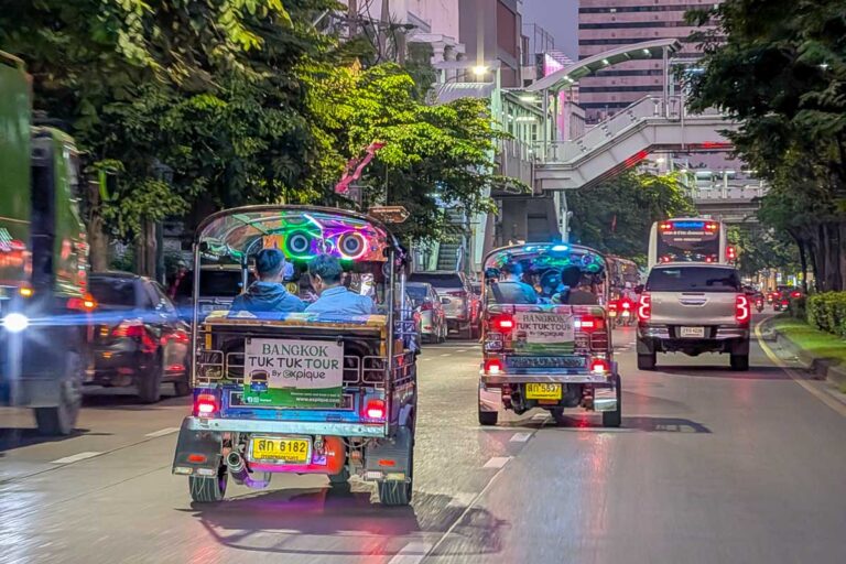 Lit tuk tuks on a tour in Bangkok Thailand (5)