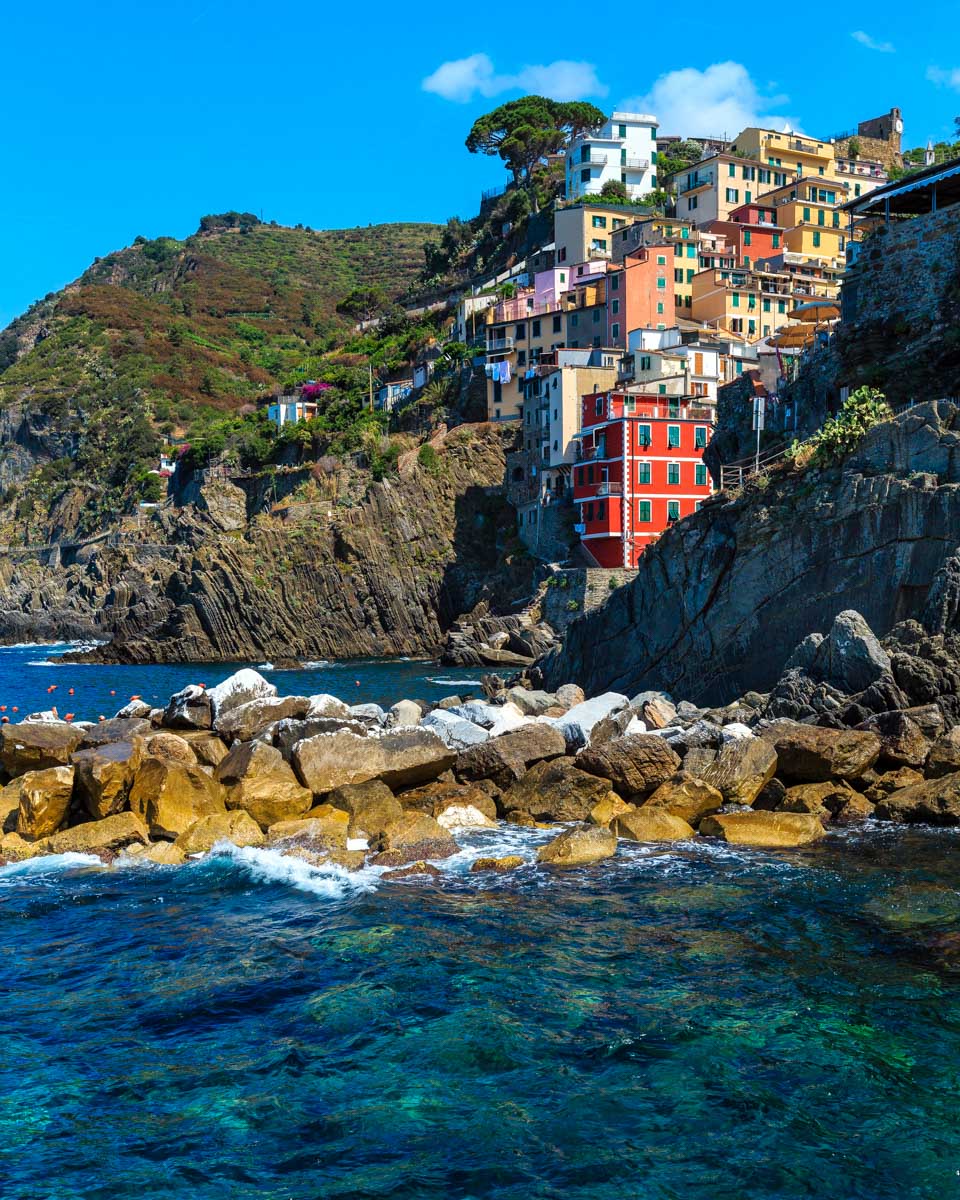 Manarola seen on a boat tour of Cinque Terre Italy