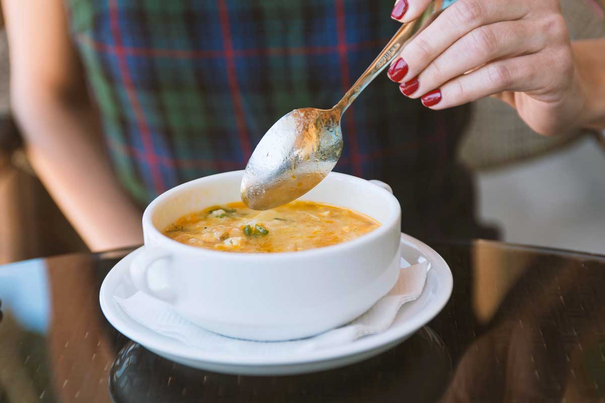 Soup eaten for lunch in Reykjavik Iceland