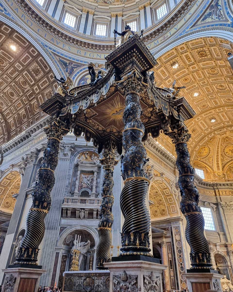 St. Peters Basilica and St Peters Chair in the Vatican Italy Rome