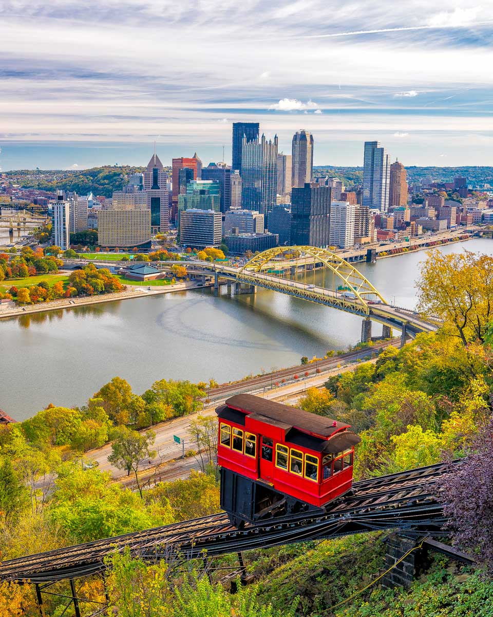 The Duquesne Incline seen on a tour of Pittsburgh Pennsylvania