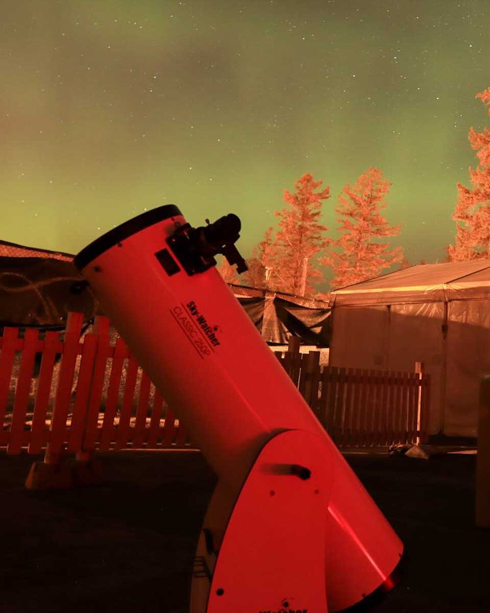 The Jasper Planetarium telescope seen on a stargazing tour in Jasper