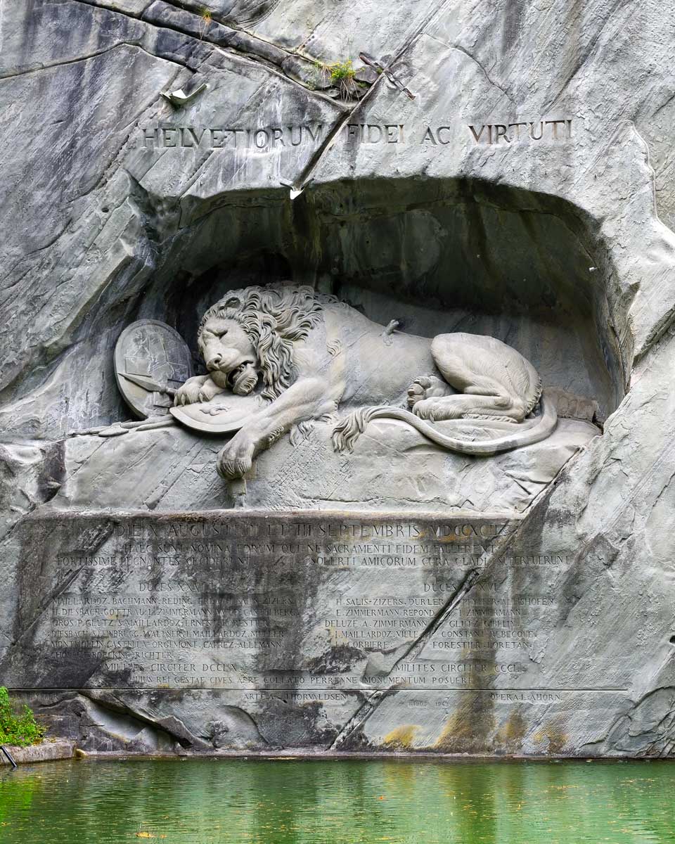 The Lion Monument in Lucerne Switzerland