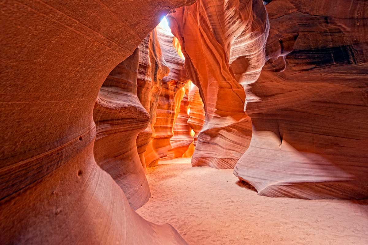 The Lower Antelope Canyon seen on a tour from Page Arizona