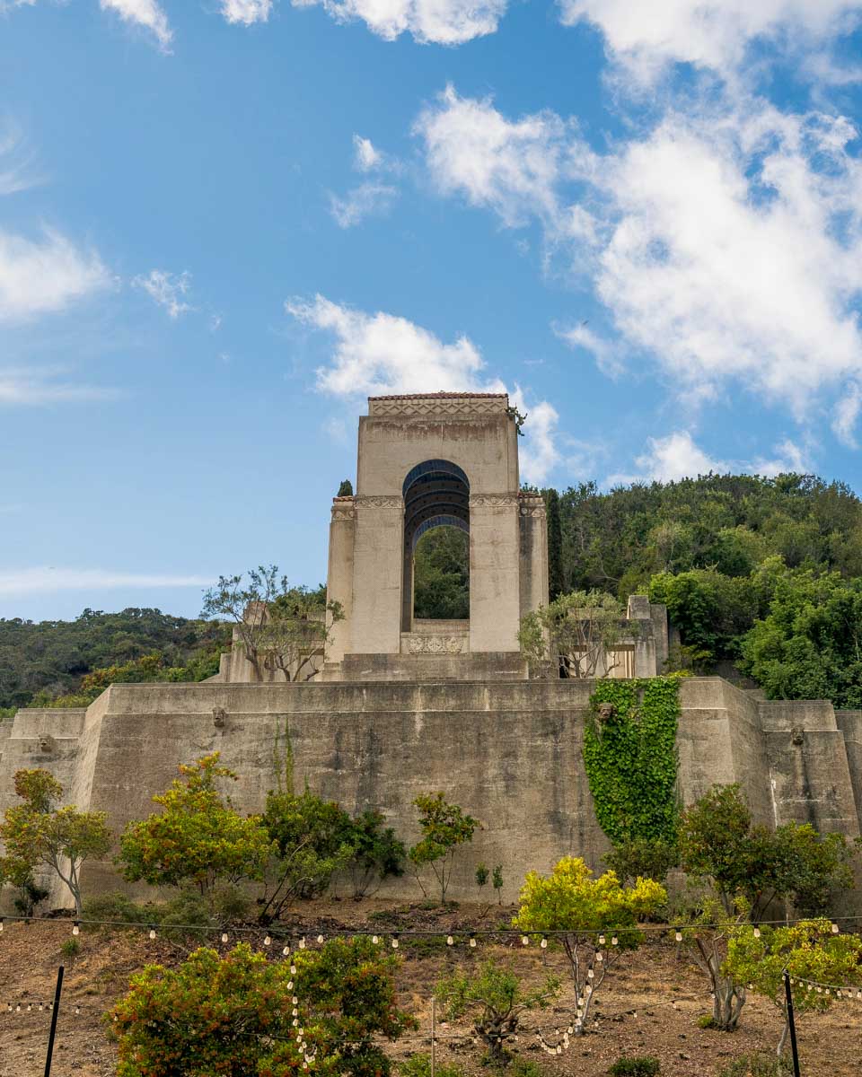 The Wrigley Memorial in the Botanic Garden seen ona tour of Catalina Island California