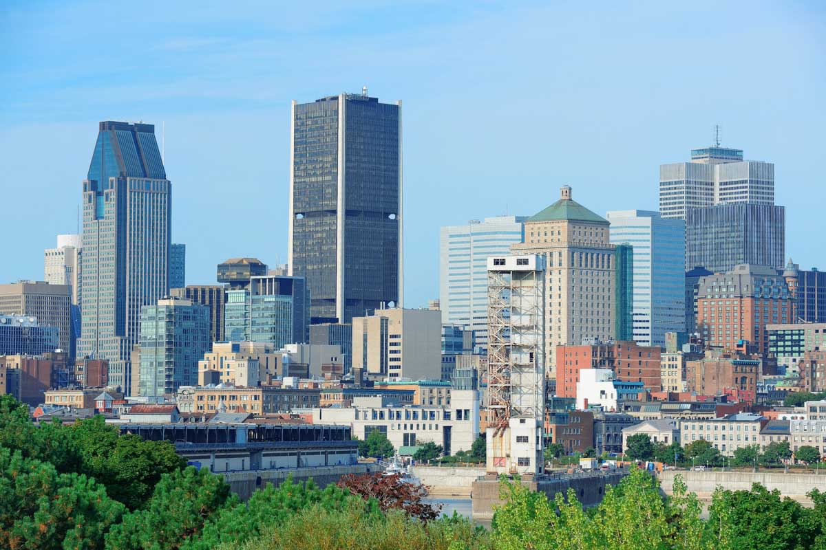 The city skyline of Montreal Quebec