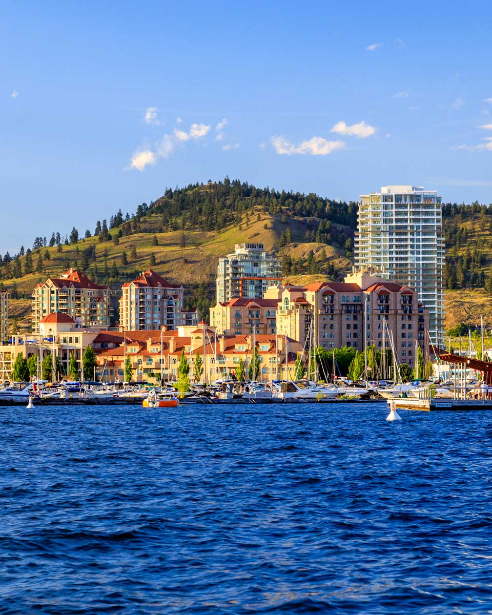 The view of Kelowna from okanagan lake in BC
