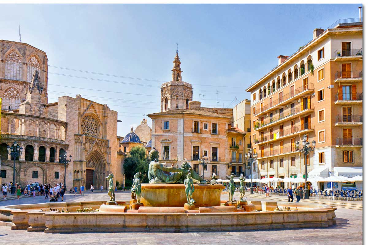 Turia fountain in Valencia Spain