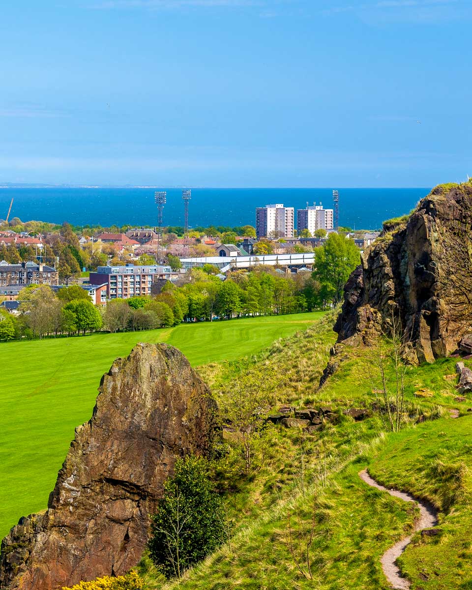 View of Edinburgh from Holyrood Park Scotland