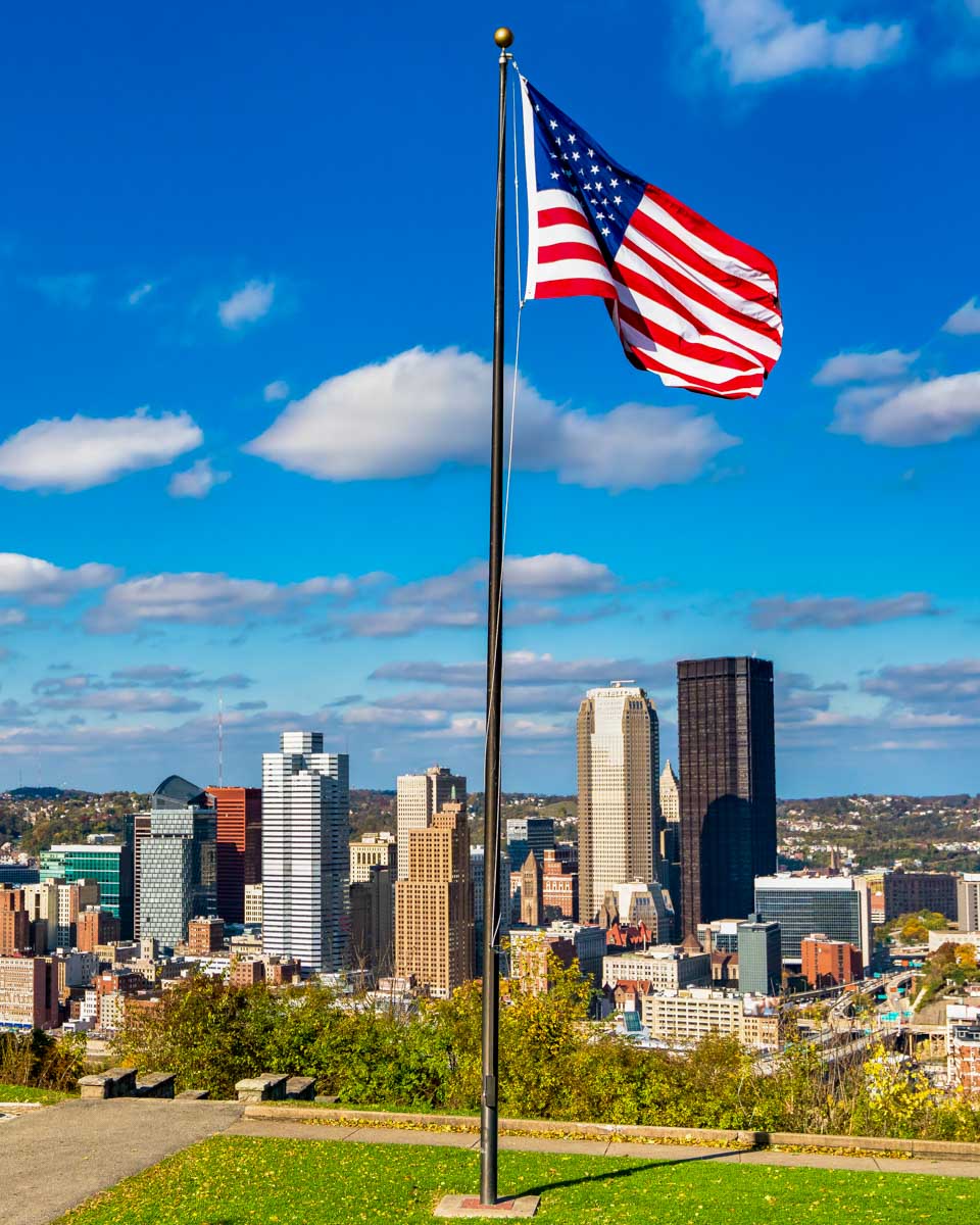 View of Pittsburgh from Mount Washington during a tour of Pittsburgh Pennsylvania