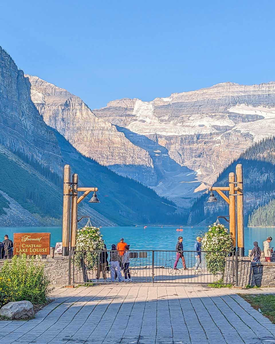 Views-looking-out-at-Lake-Louise-from-the-Fairmont on a tour of the icefields parkway