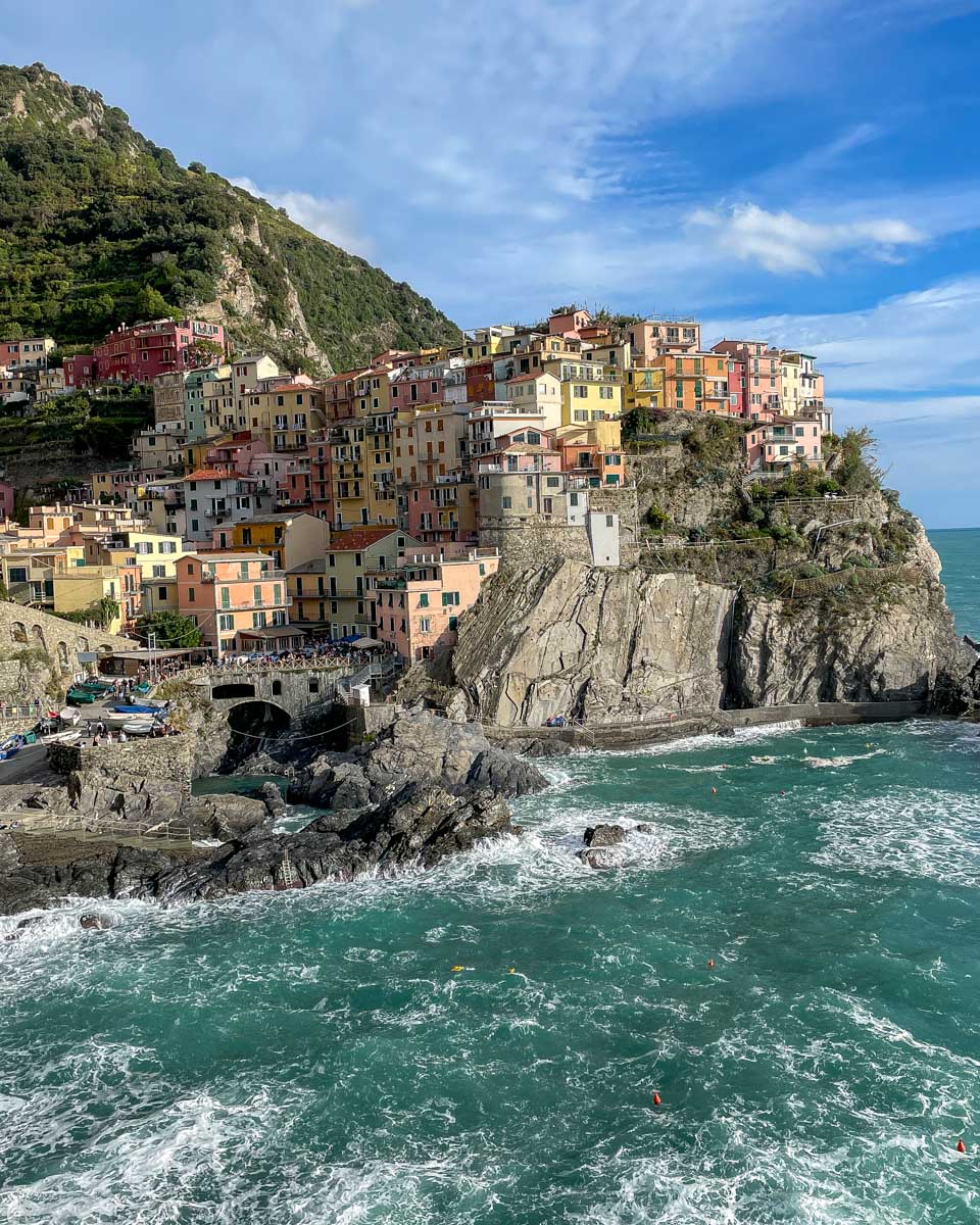 Views of a village from a trek hike of Cinque Terre Italy