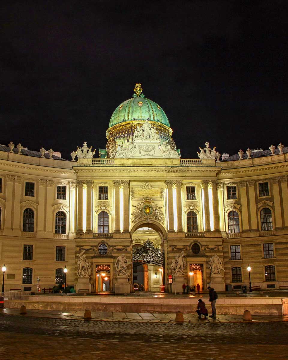 hofburg palace night Vienna Austria