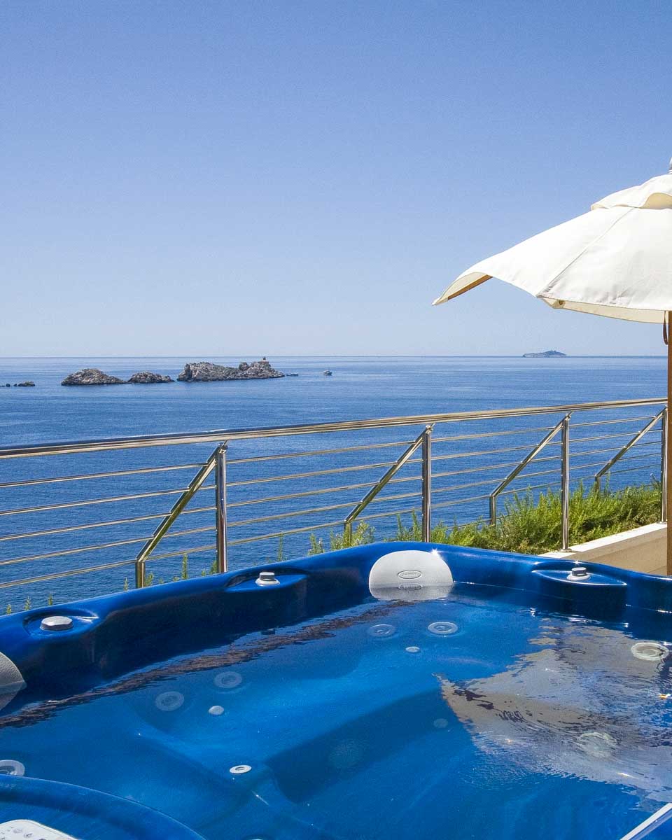 A jacuzzi seen at a hotel near the ocean in Dubrovnik Croatia 1