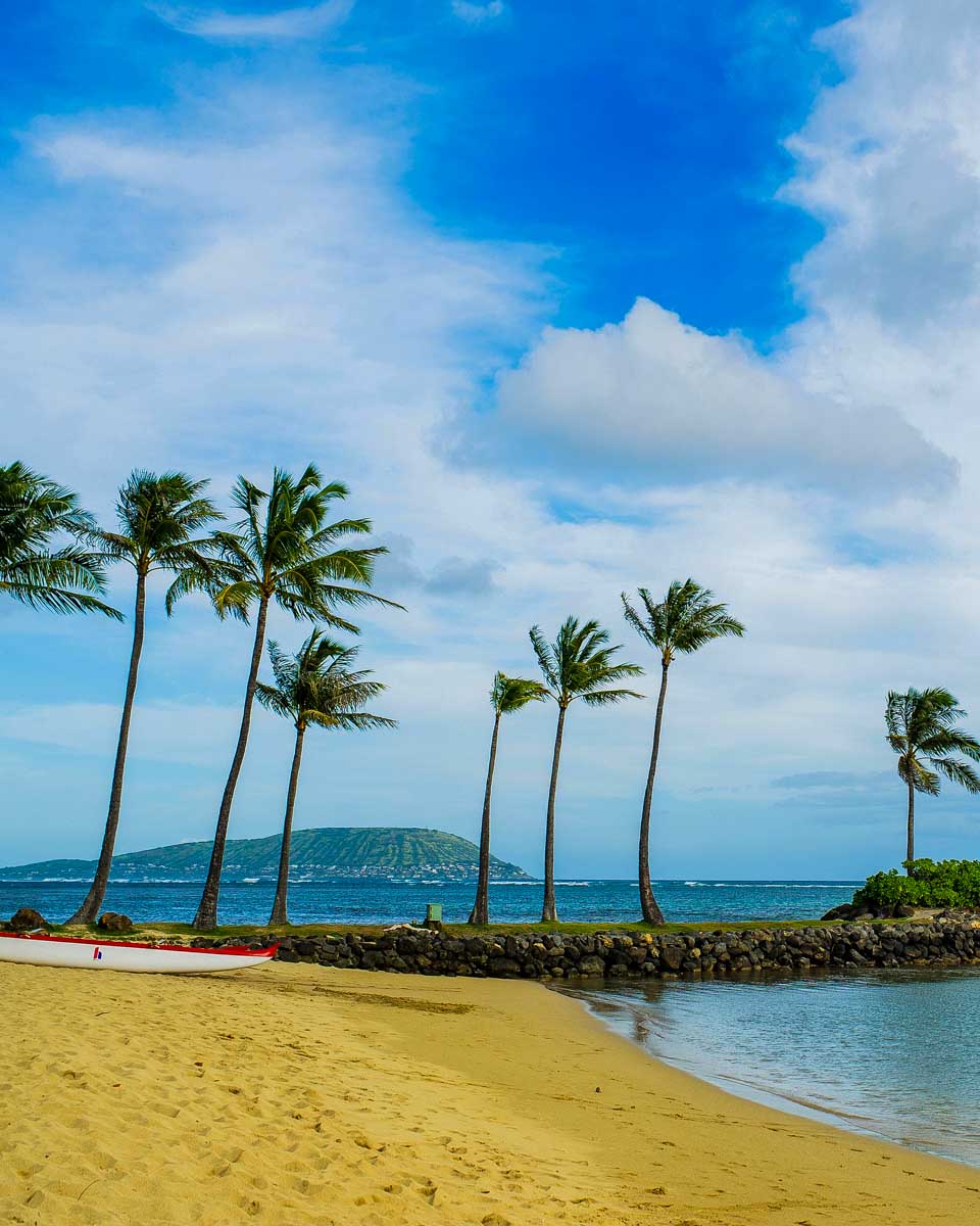 A resort beach seen on Honolulu Hawaii