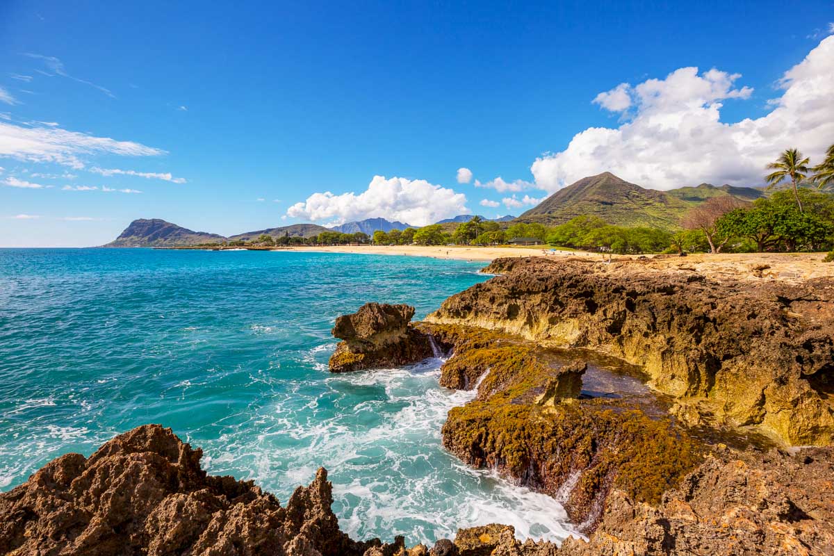Beautiful landscapes in Oahu island, Hawaii