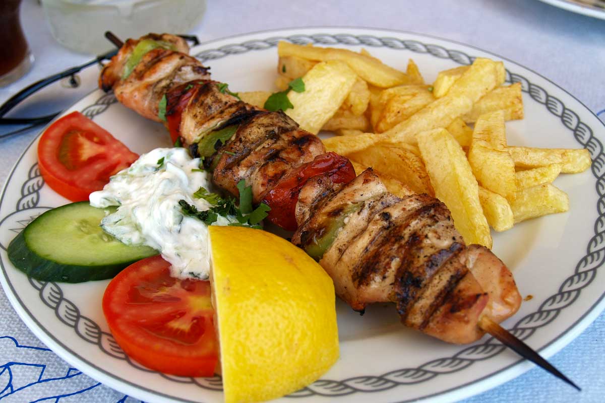 Greek-food-eaten-in-Corfu-Greece