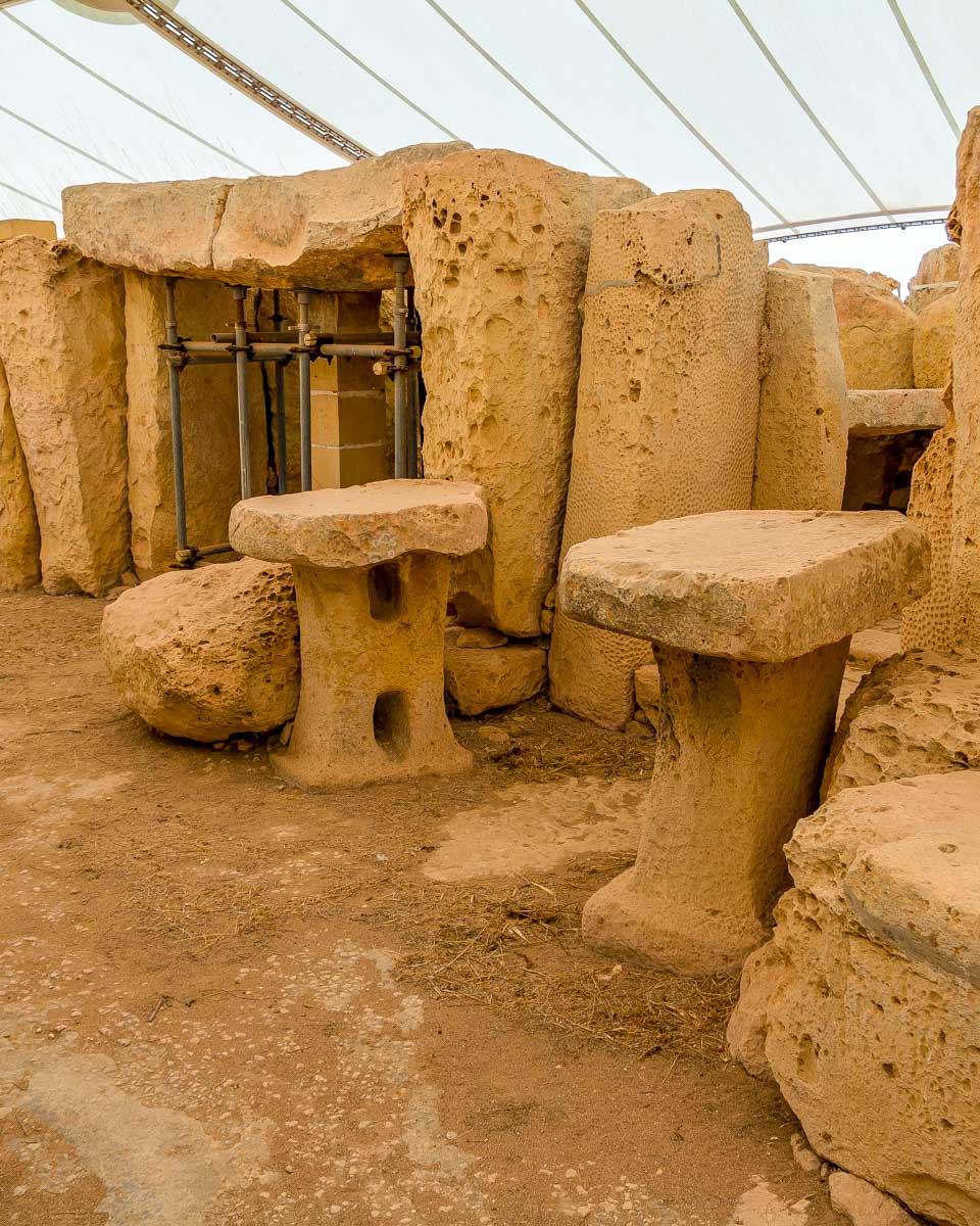 Hagar Qim Temple remains seen on a tour from Valletta Malta