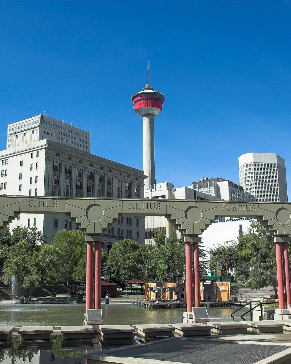 Olympic Plaza seen on a tour of Calgary Alberta seen on a tour of Calgary Alberta