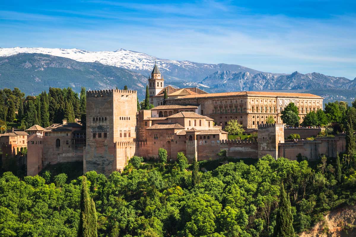 Panoramic view of the famous Alhambra, Granada, Spain