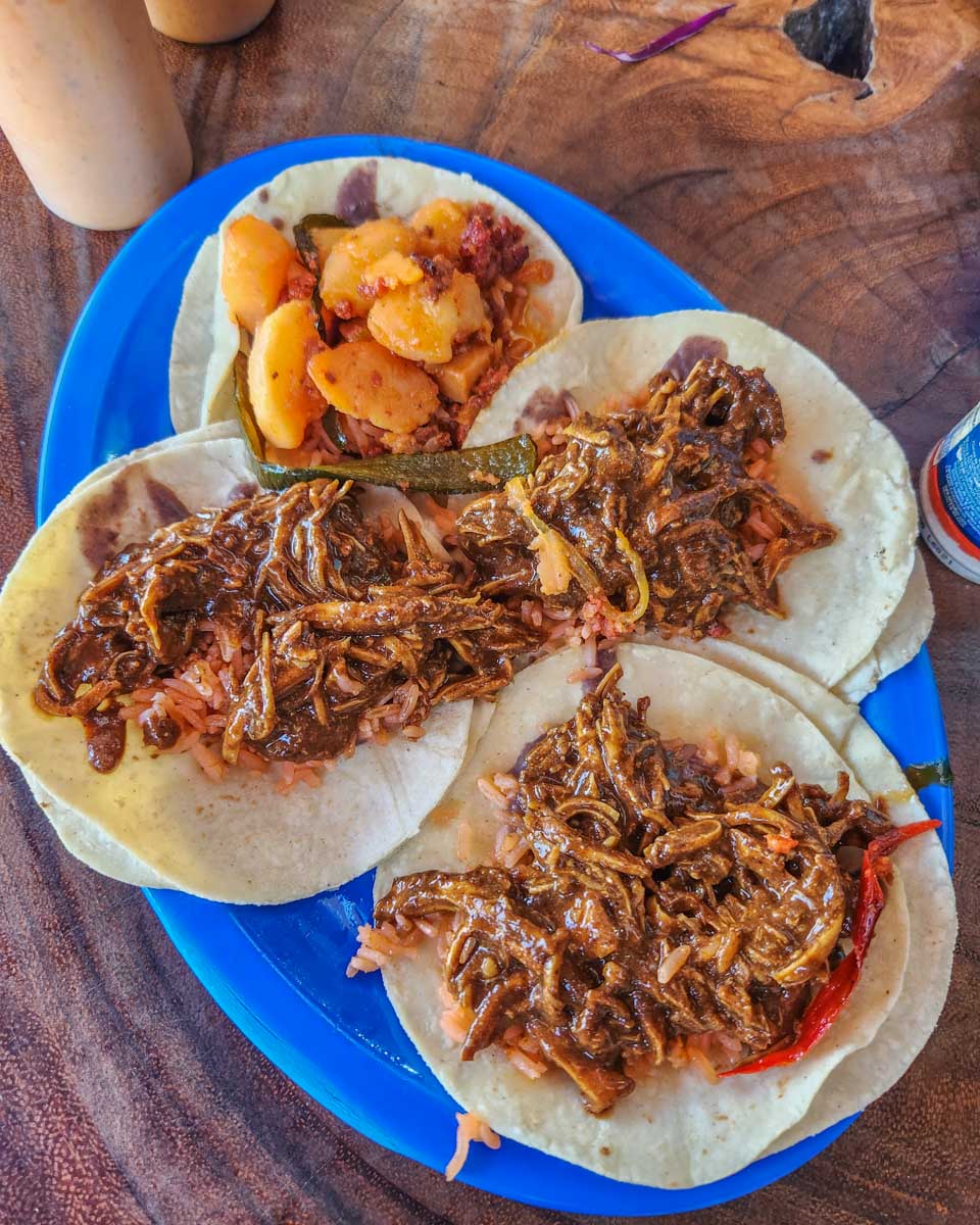 Plate-of-assorted-tacos-on Catalina Island California