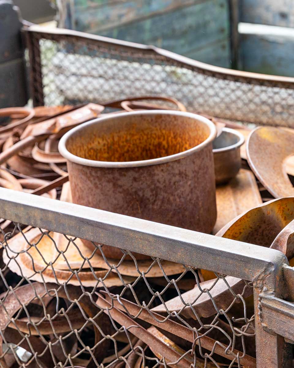 Pots and pans in the Schindler Factory Museum Krakow Poland