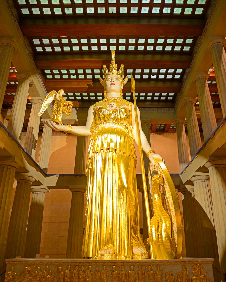 Reproduction of the Athena Parthenos statue in Parthenon in Nashville Tennessee