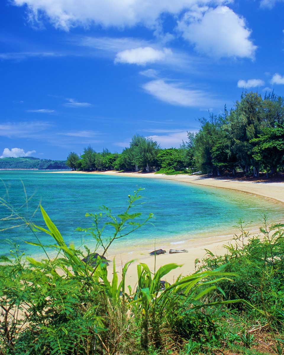 The Anini Beach on Kauai Hawaii