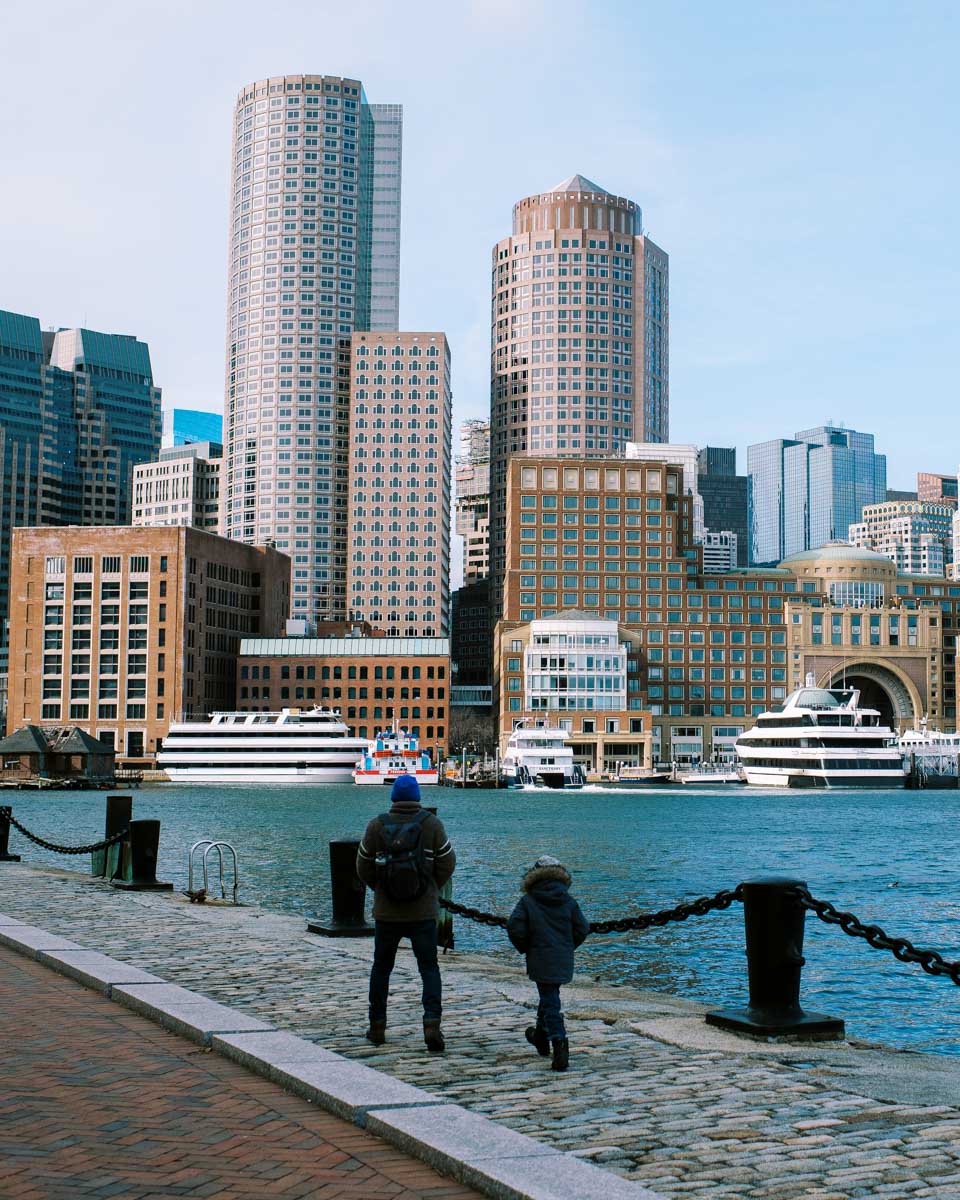 The Boston Harborwalk in Boston Massachusetts