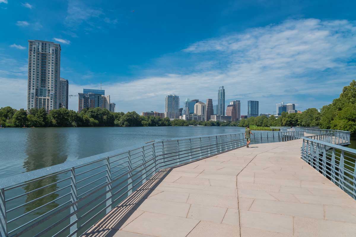 The Colorado River aka Lady Bird Lake in Austin Texas