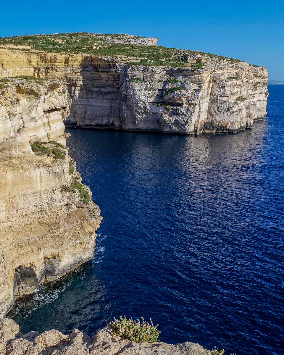 The Sanap Cliffs seen in Gozo on a tour from Valletta Malta
