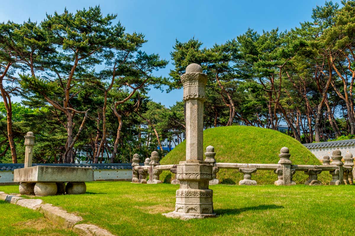 The Seonjeongneung Royal Tombs in downtown Seoul South Korea