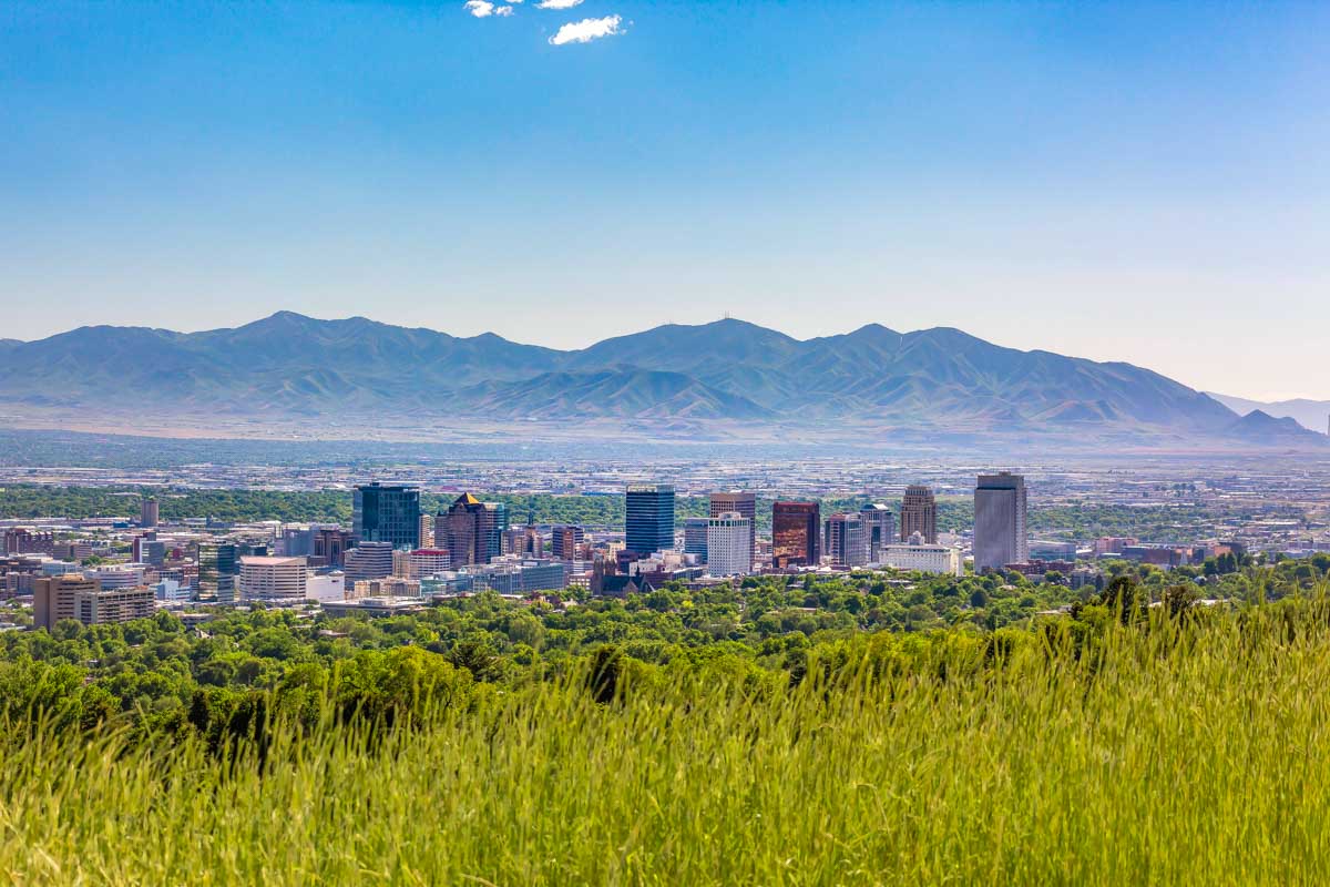 The view of Salt Lake City from Ensign Peak Utah